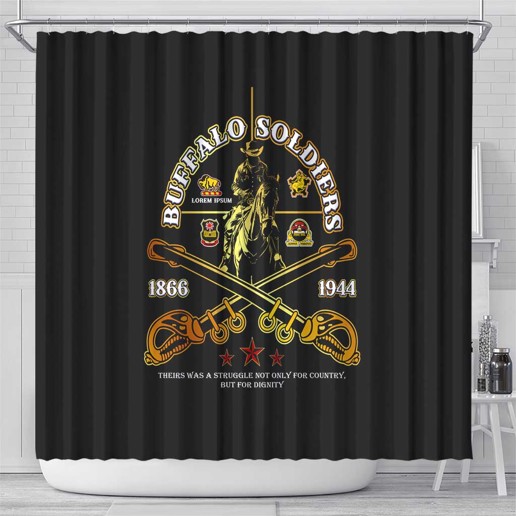 Strength Honor Legacy Buffalo Soldiers Shower Curtain African American Cavalry Tribute - African Pride