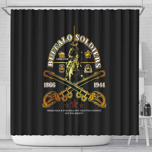 Strength Honor Legacy Buffalo Soldiers Shower Curtain African American Cavalry Tribute - African Pride