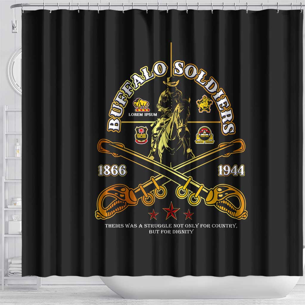 Strength Honor Legacy Buffalo Soldiers Shower Curtain African American Cavalry Tribute - African Pride