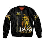 Strength Honor Legacy Buffalo Soldiers Sleeve Zip Bomber Jacket African American Cavalry Tribute - African Pride