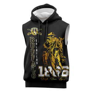 Strength Honor Legacy Buffalo Soldiers Sleeveless Hoodie African American Cavalry Tribute - African Pride