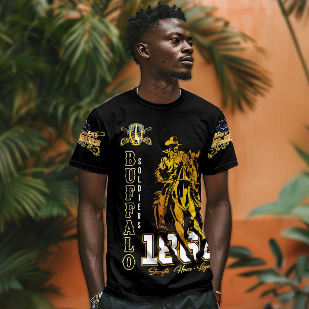 Strength Honor Legacy Buffalo Soldiers T shirt African American Cavalry Tribute - African Pride