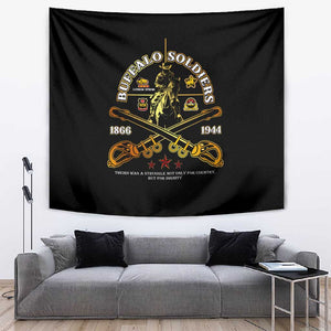 Strength Honor Legacy Buffalo Soldiers Tapestry African American Cavalry Tribute - African Pride