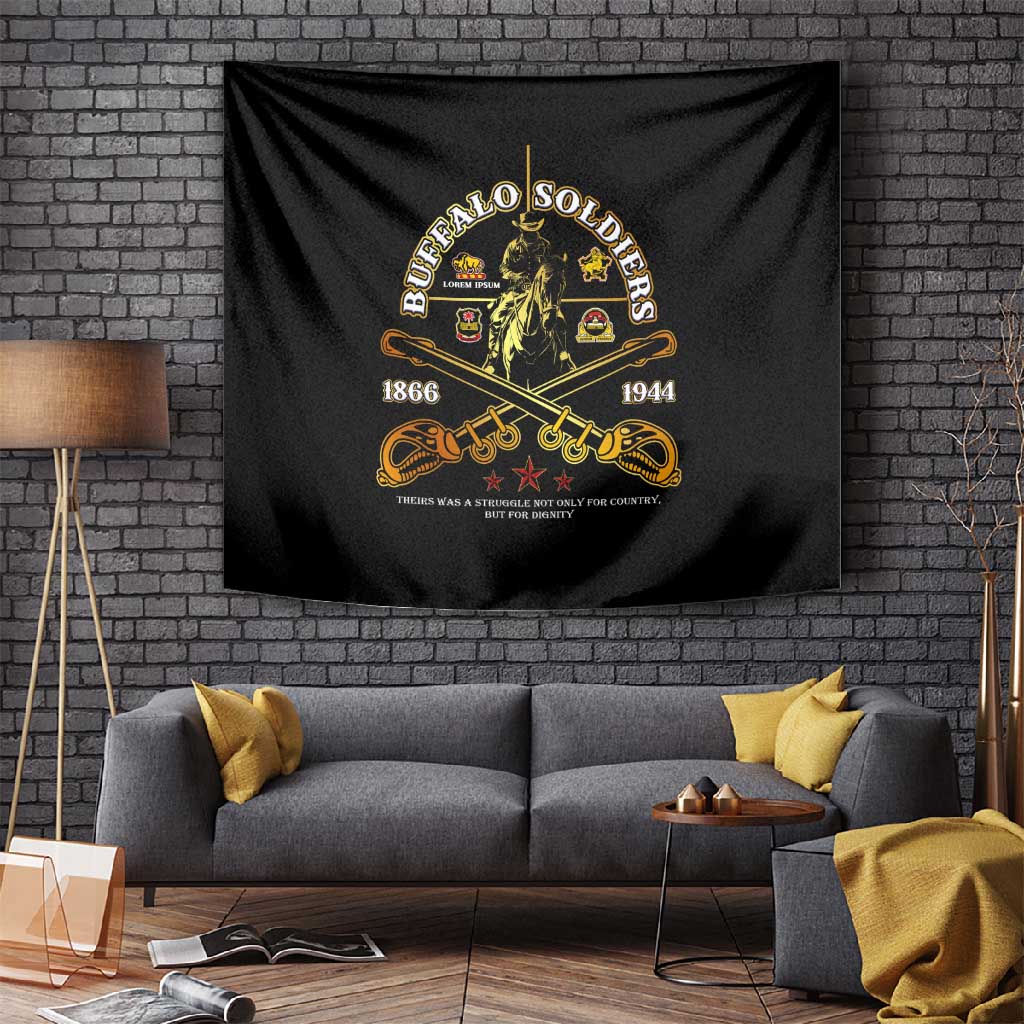 Strength Honor Legacy Buffalo Soldiers Tapestry African American Cavalry Tribute - African Pride