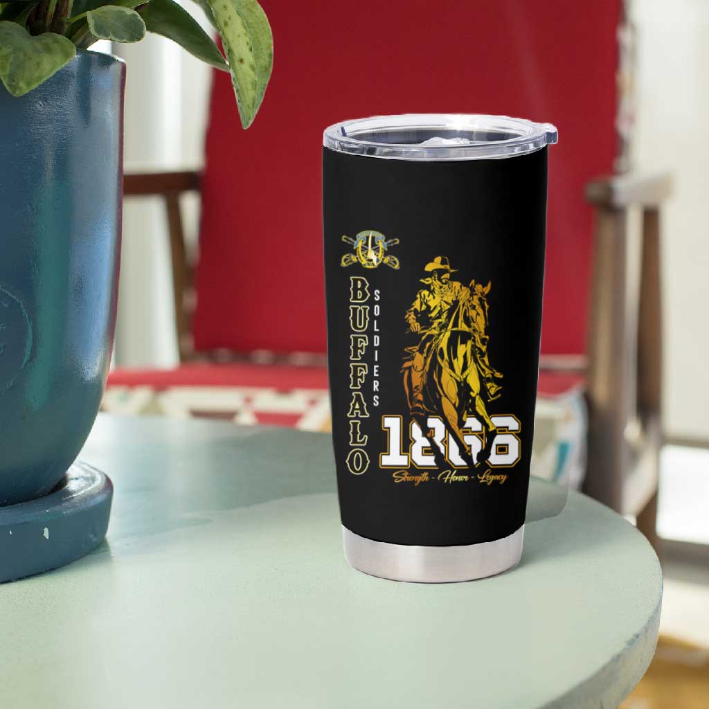Strength Honor Legacy Buffalo Soldiers Tumbler Cup African American Cavalry Tribute - African Pride