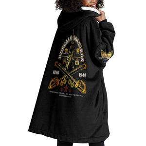Strength Honor Legacy Buffalo Soldiers Wearable Blanket Hoodie African American Cavalry Tribute - African Pride