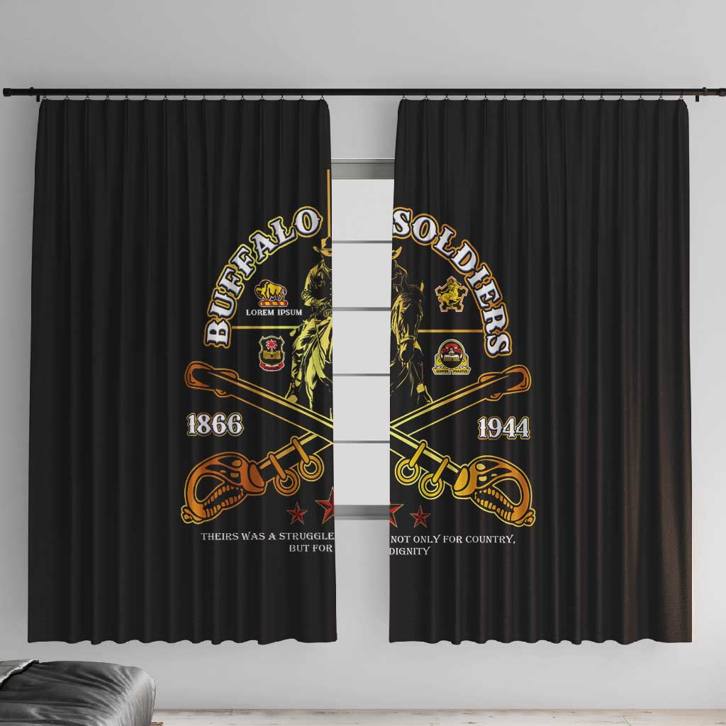 Strength Honor Legacy Buffalo Soldiers Window Curtain African American Cavalry Tribute - African Pride