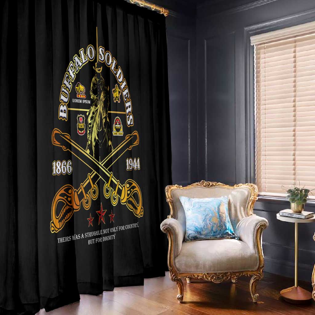 Strength Honor Legacy Buffalo Soldiers Window Curtain African American Cavalry Tribute - African Pride