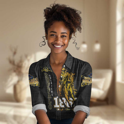 Strength Honor Legacy Buffalo Soldiers Women Casual Shirt African American Cavalry Tribute - African Pride