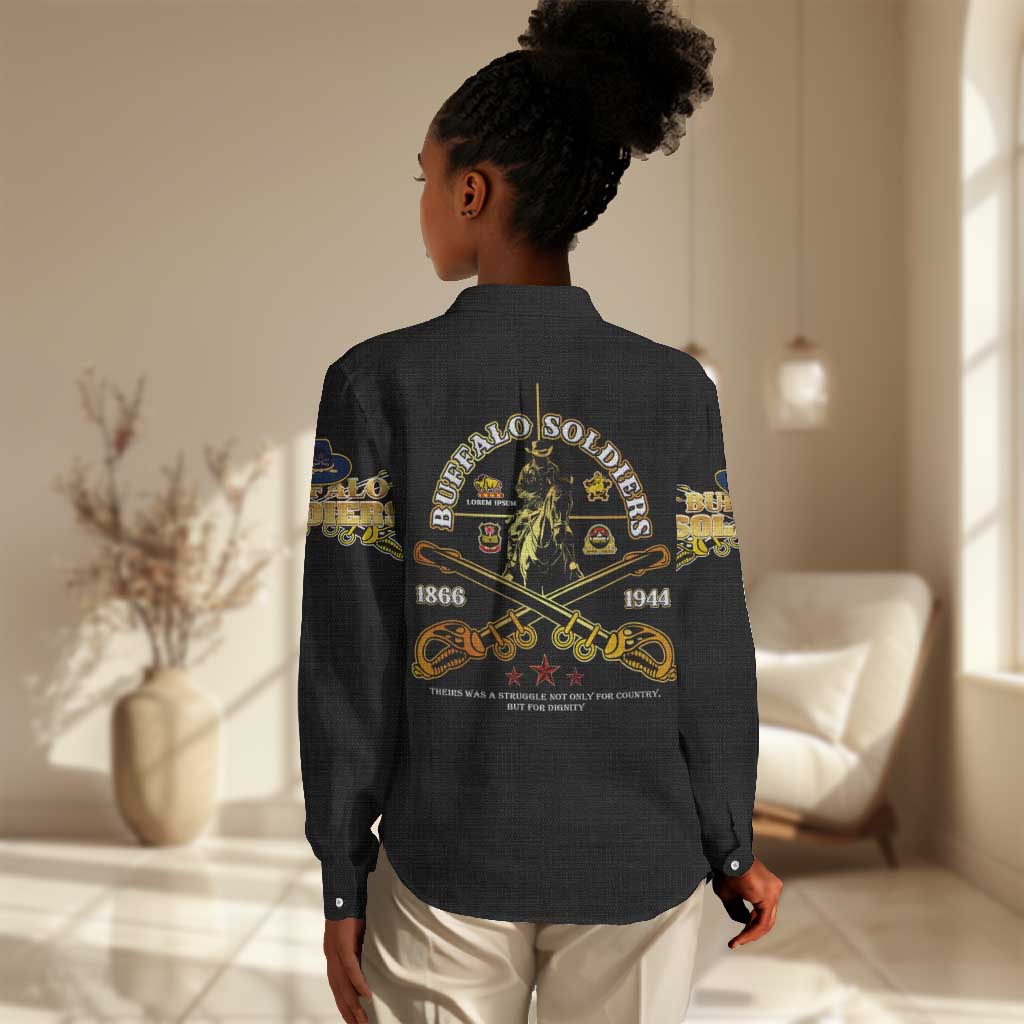 Strength Honor Legacy Buffalo Soldiers Women Casual Shirt African American Cavalry Tribute - African Pride