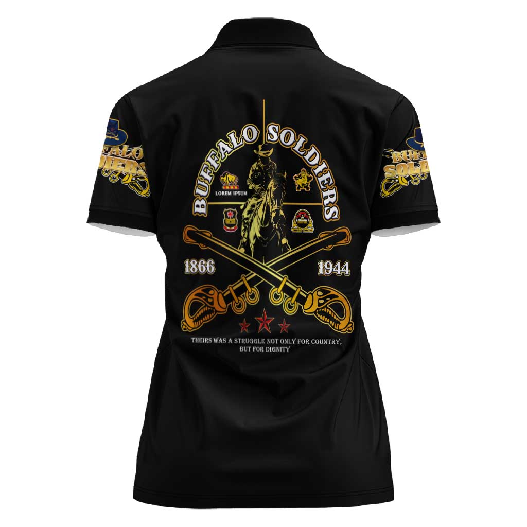 Strength Honor Legacy Buffalo Soldiers Women Polo Shirt African American Cavalry Tribute - African Pride