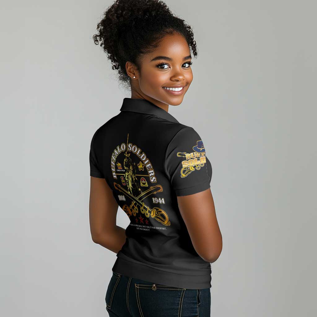 Strength Honor Legacy Buffalo Soldiers Women Polo Shirt African American Cavalry Tribute - African Pride