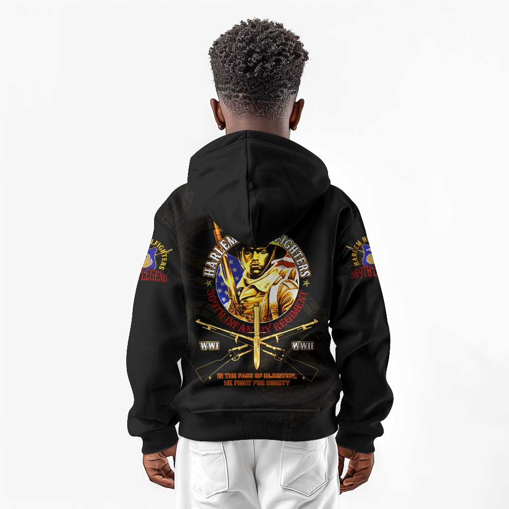 Harlem Hellfighters 369th Infantry Regiment Kid Hoodie Fight for Dignity WWII - African Pride