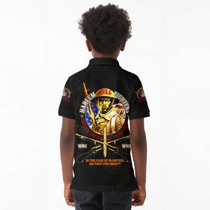 Harlem Hellfighters 369th Infantry Regiment Kid Polo Shirt Fight for Dignity WWII - African Pride