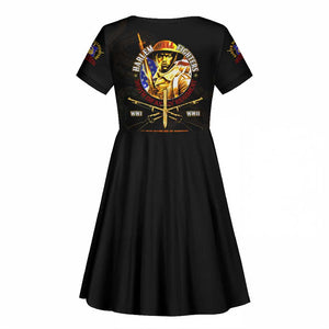 Harlem Hellfighters 369th Infantry Regiment Kid Short Sleeve Dress Fight for Dignity WWII - African Pride