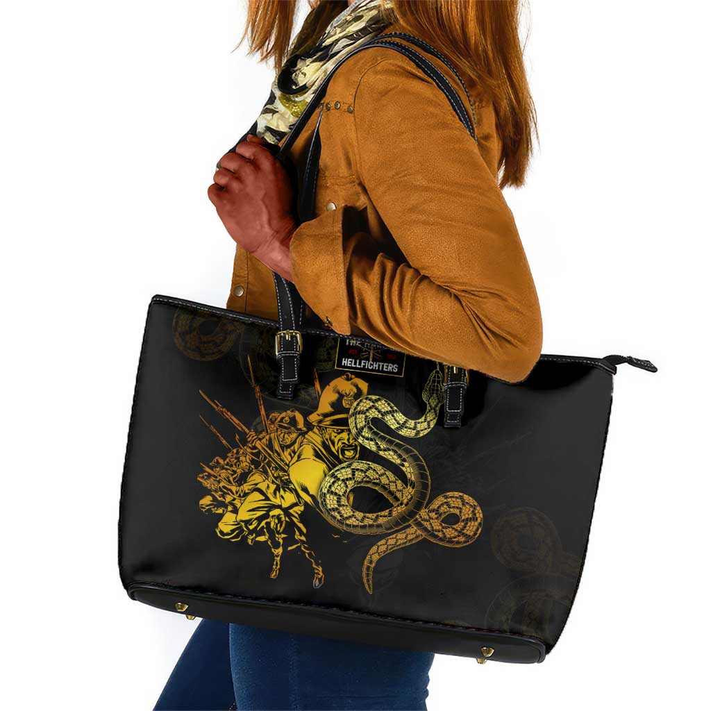 Harlem Hellfighters 369th Infantry Regiment Leather Tote Bag Fight for Dignity WWII - African Pride