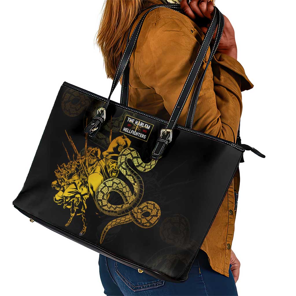 Harlem Hellfighters 369th Infantry Regiment Leather Tote Bag Fight for Dignity WWII - African Pride