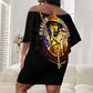 Harlem Hellfighters 369th Infantry Regiment Off Shoulder Short Dress Fight for Dignity WWII - African Pride