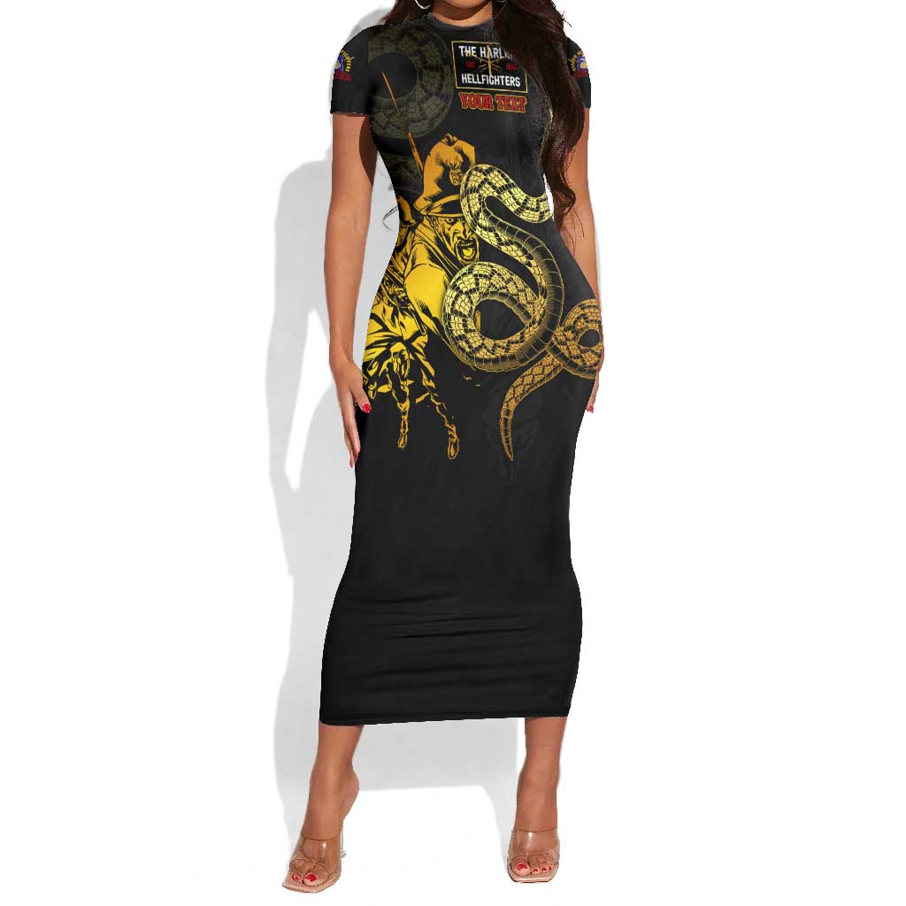 Harlem Hellfighters 369th Infantry Regiment Short Sleeve Bodycon Dress Fight for Dignity WWII - African Pride