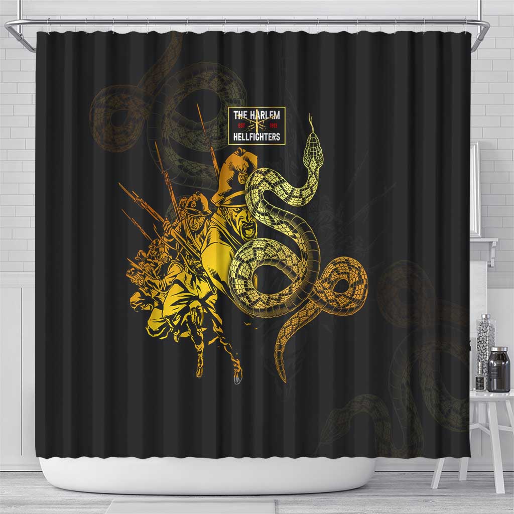 Harlem Hellfighters 369th Infantry Regiment Shower Curtain Fight for Dignity WWII - African Pride