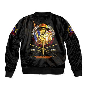 Harlem Hellfighters 369th Infantry Regiment Sleeve Zip Bomber Jacket Fight for Dignity WWII - African Pride