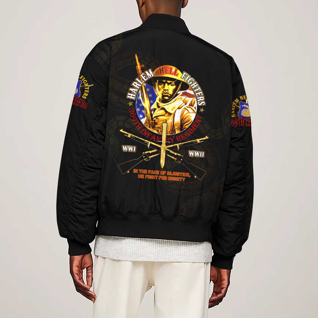 Harlem Hellfighters 369th Infantry Regiment Zip Bomber Jacket
