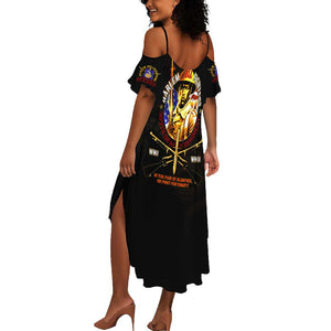 Harlem Hellfighters 369th Infantry Regiment Summer Maxi Dress Fight for Dignity WWII - African Pride