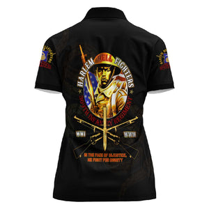 Harlem Hellfighters 369th Infantry Regiment Women Polo Shirt Fight for Dignity WWII - African Pride