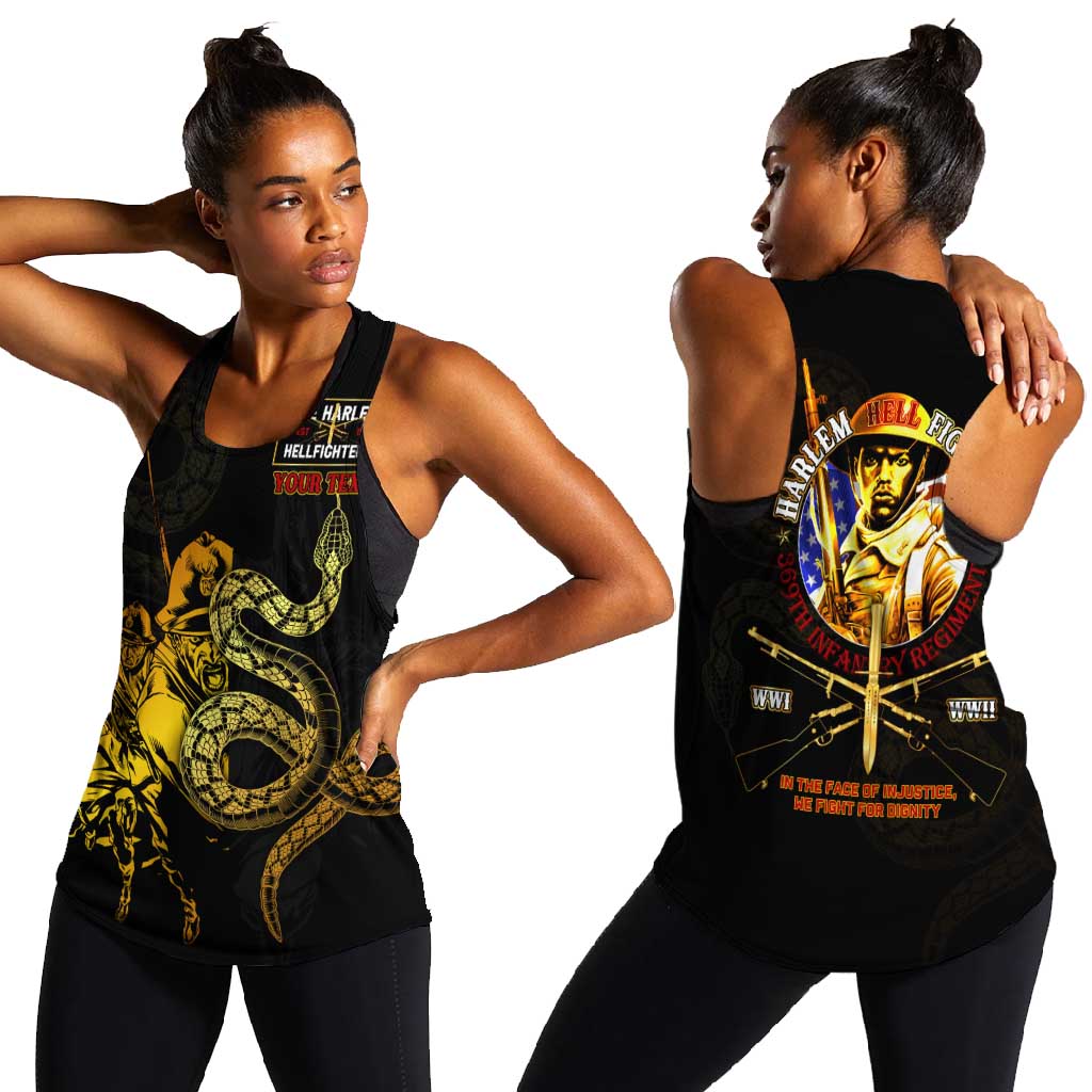Harlem Hellfighters 369th Infantry Regiment Women Racerback Tank Fight for Dignity WWII - African Pride