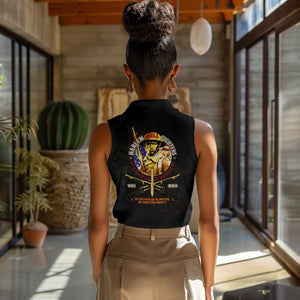 Harlem Hellfighters 369th Infantry Regiment Women Sleeveless Polo Shirt Fight for Dignity WWII - African Pride