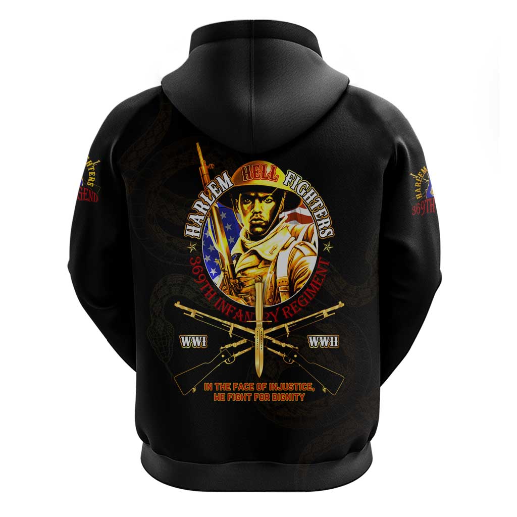 Harlem Hellfighters 369th Infantry Regiment Zip Hoodie Fight for Dignity WWII - African Pride