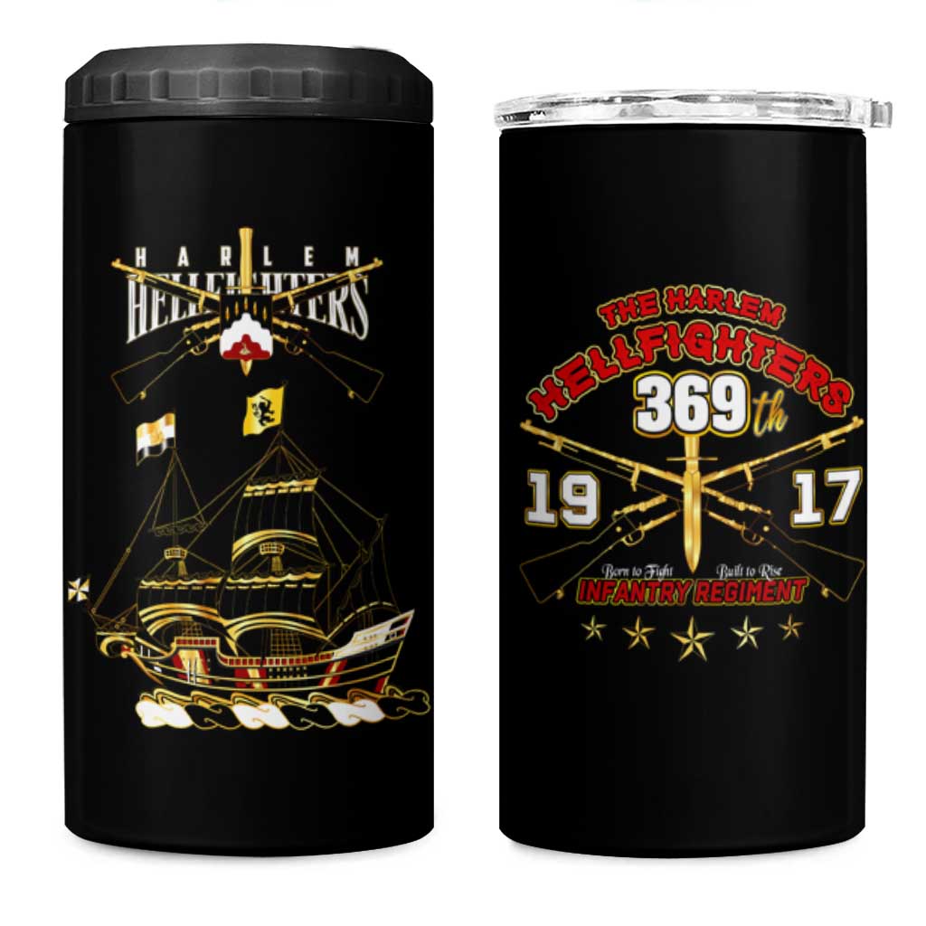 Harlem Hellfighters 4 in 1 Can Cooler Tumbler 369th Regiment Legacy at Sea - African Pride