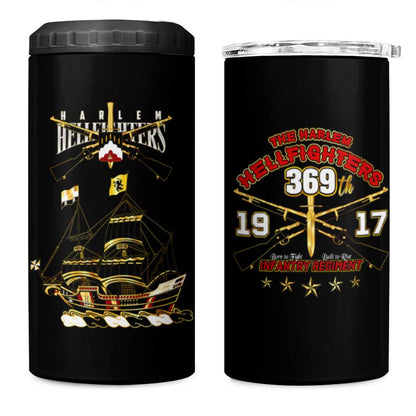 Harlem Hellfighters 4 in 1 Can Cooler Tumbler 369th Regiment Legacy at Sea - African Pride