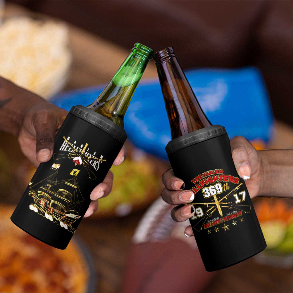 Harlem Hellfighters 4 in 1 Can Cooler Tumbler 369th Regiment Legacy at Sea - African Pride