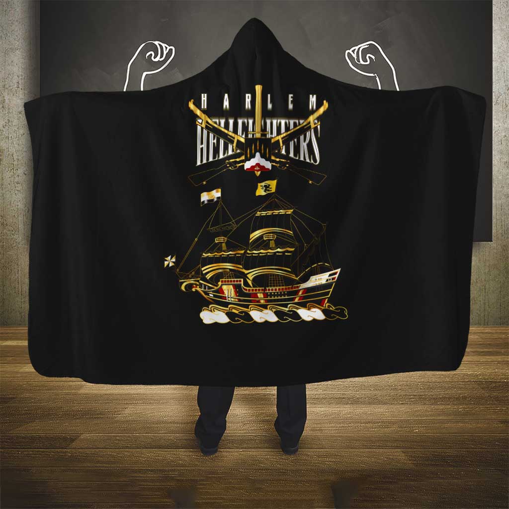 Harlem Hellfighters Hooded Blanket 369th Regiment Legacy at Sea - African Pride