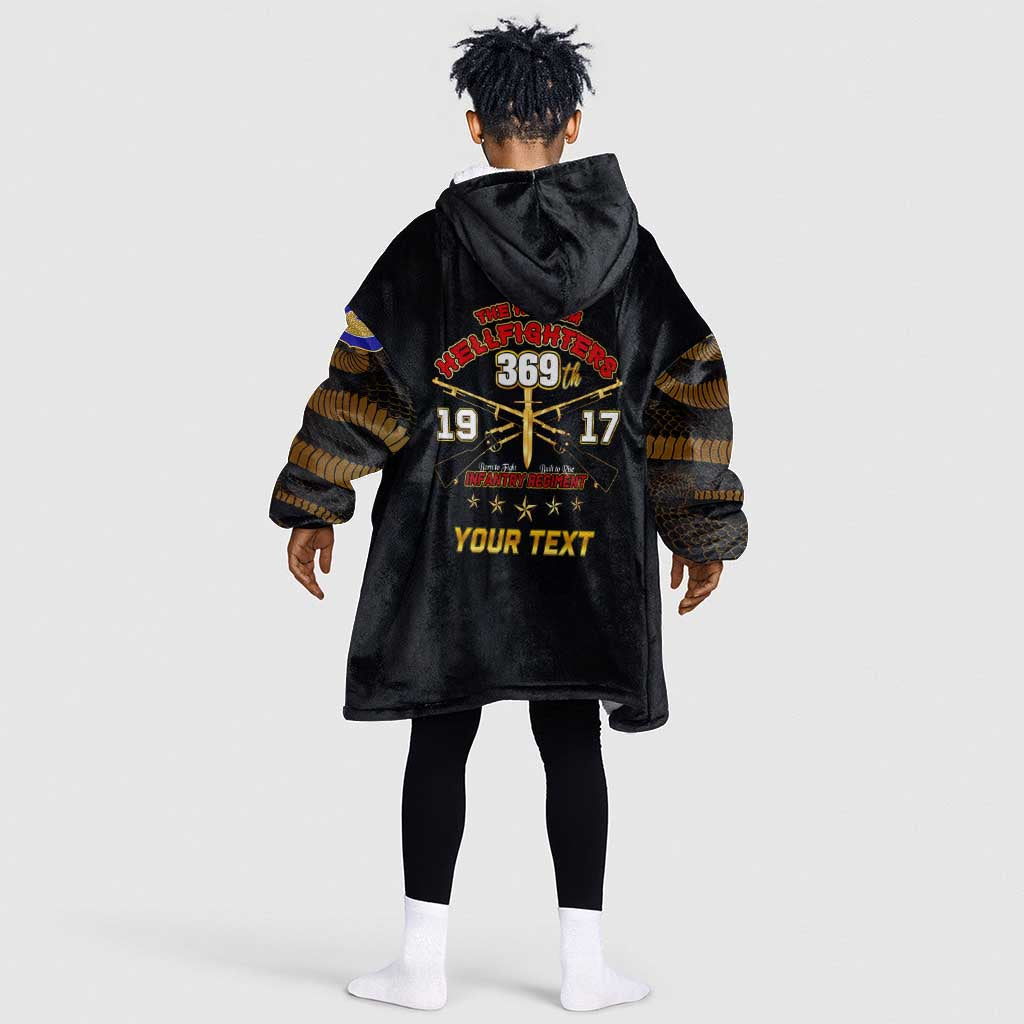 Harlem Hellfighters Kid Wearable Blanket Hoodie 369th Regiment Legacy at Sea - African Pride