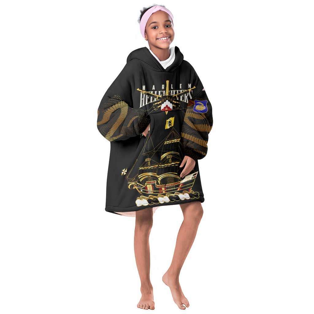 Harlem Hellfighters Kid Wearable Blanket Hoodie 369th Regiment Legacy at Sea - African Pride