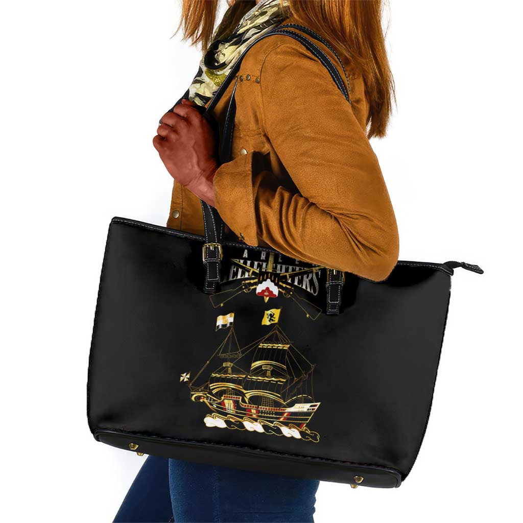 Harlem Hellfighters Leather Tote Bag 369th Regiment Legacy at Sea - African Pride