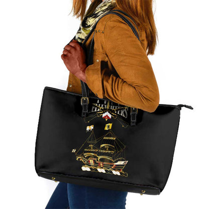 Harlem Hellfighters Leather Tote Bag 369th Regiment Legacy at Sea - African Pride