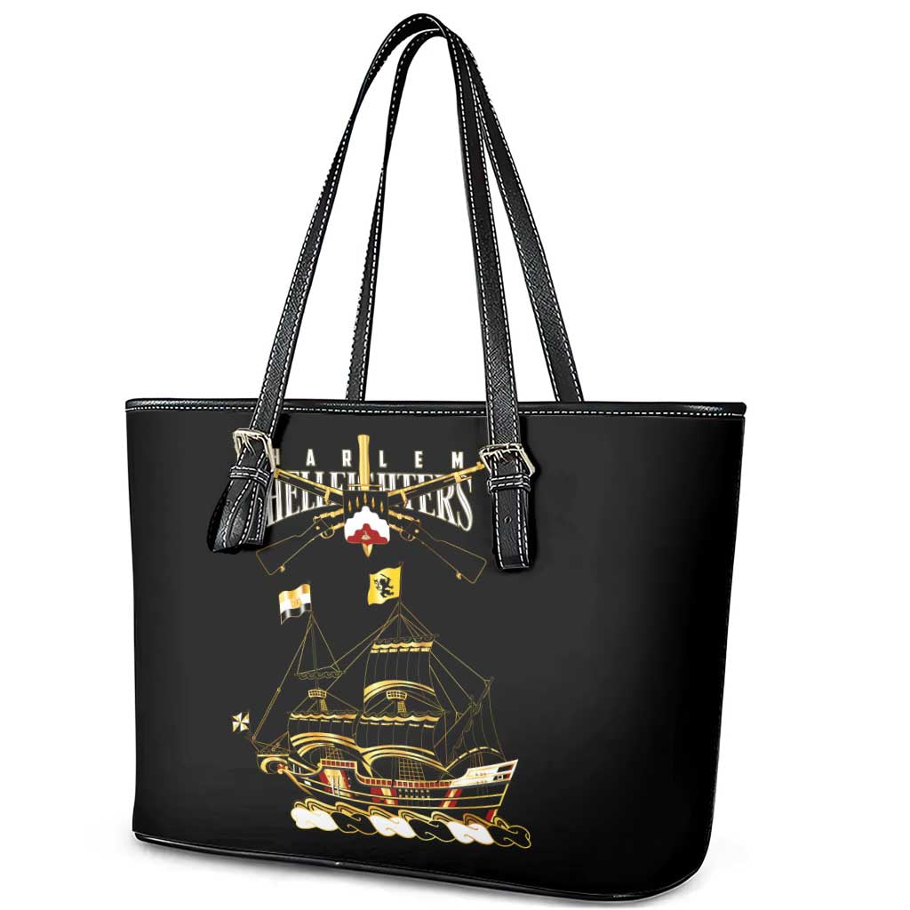 Harlem Hellfighters Leather Tote Bag 369th Regiment Legacy at Sea - African Pride