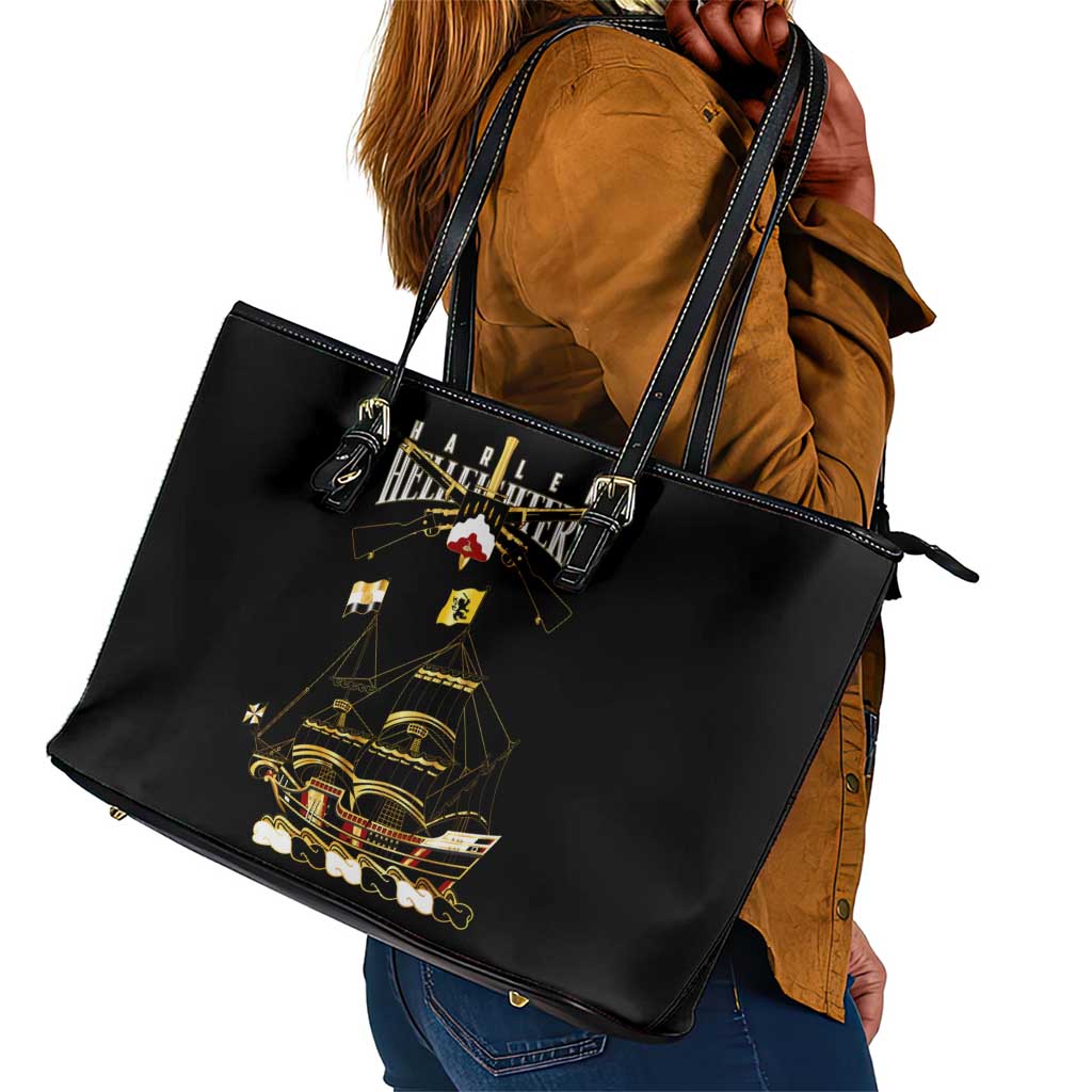 Harlem Hellfighters Leather Tote Bag 369th Regiment Legacy at Sea - African Pride