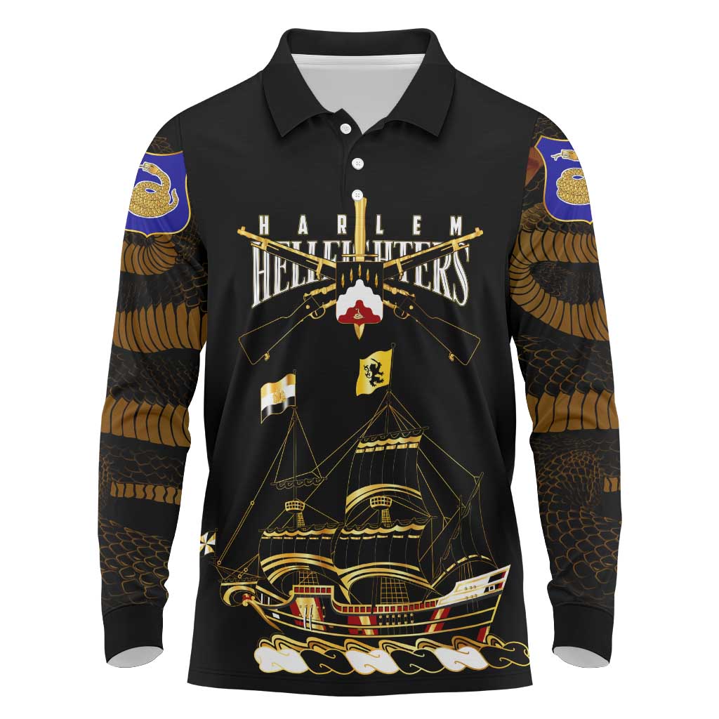 Harlem Hellfighters Long Sleeve Polo Shirt 369th Regiment Legacy at Sea - African Pride