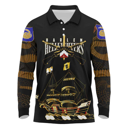 Harlem Hellfighters Long Sleeve Polo Shirt 369th Regiment Legacy at Sea - African Pride