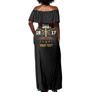 Harlem Hellfighters Off Shoulder Maxi Dress 369th Regiment Legacy at Sea - African Pride