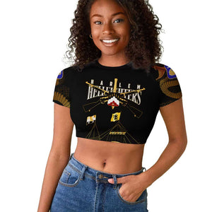 Harlem Hellfighters Raglan Cropped T shirt 369th Regiment Legacy at Sea - African Pride