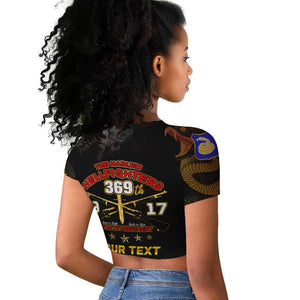 Harlem Hellfighters Raglan Cropped T shirt 369th Regiment Legacy at Sea - African Pride