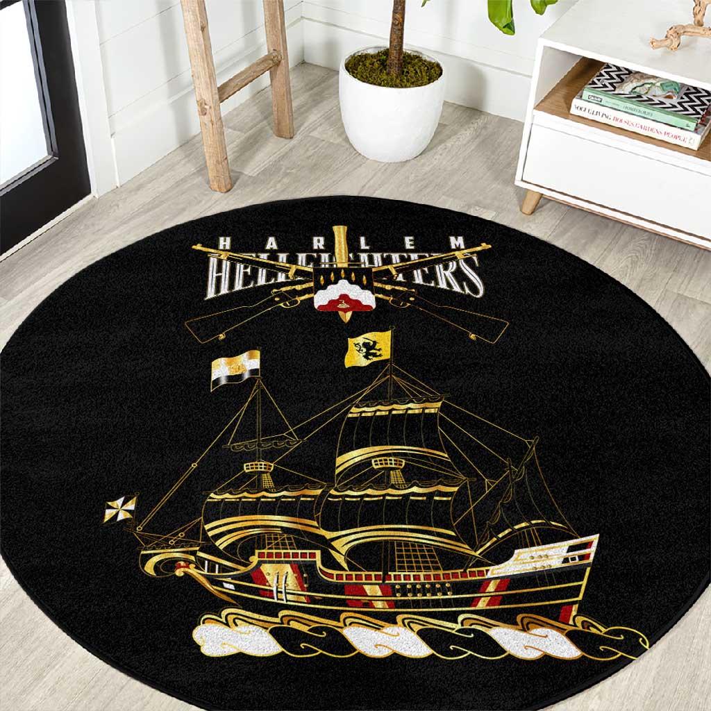 Harlem Hellfighters Round Carpet 369th Regiment Legacy at Sea - African Pride