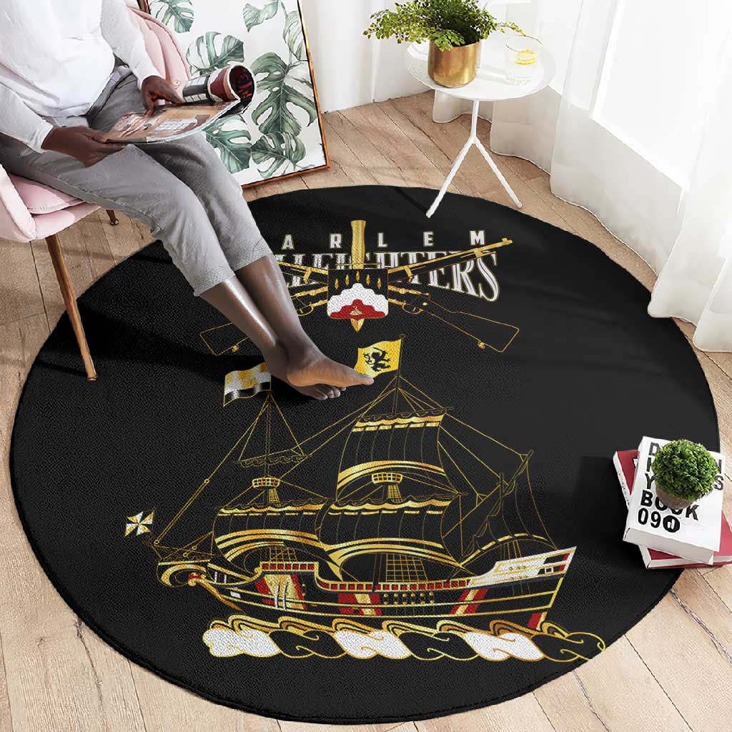 Harlem Hellfighters Round Carpet 369th Regiment Legacy at Sea - African Pride