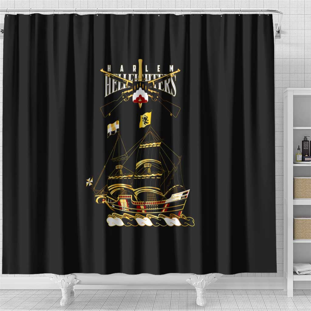 Harlem Hellfighters Shower Curtain 369th Regiment Legacy at Sea - African Pride