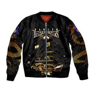 Harlem Hellfighters Sleeve Zip Bomber Jacket 369th Regiment Legacy at Sea - African Pride